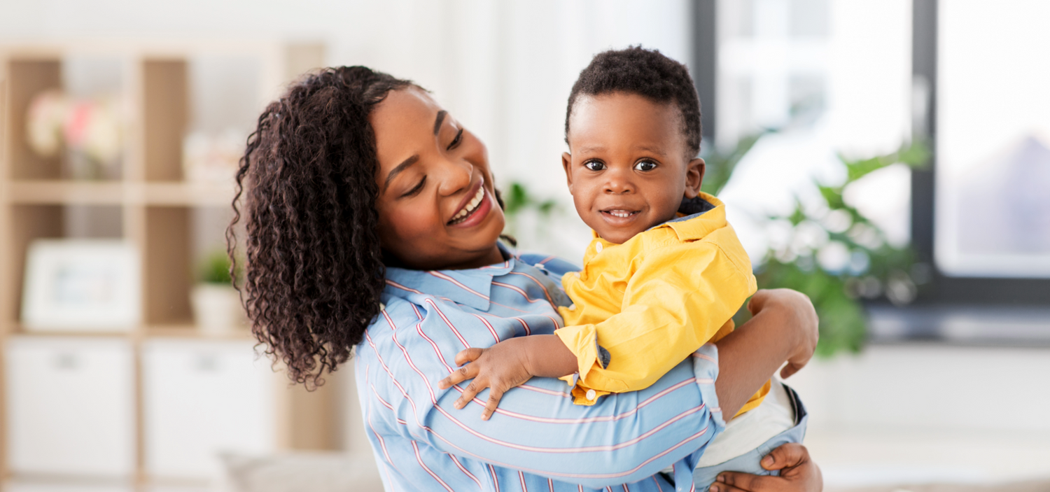 Mother holding baby