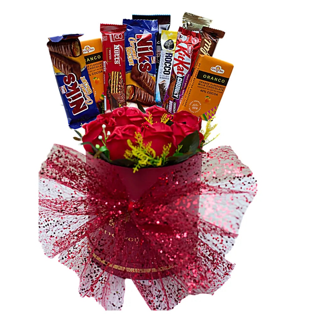 Chocolate and Rose Flower Bouquet