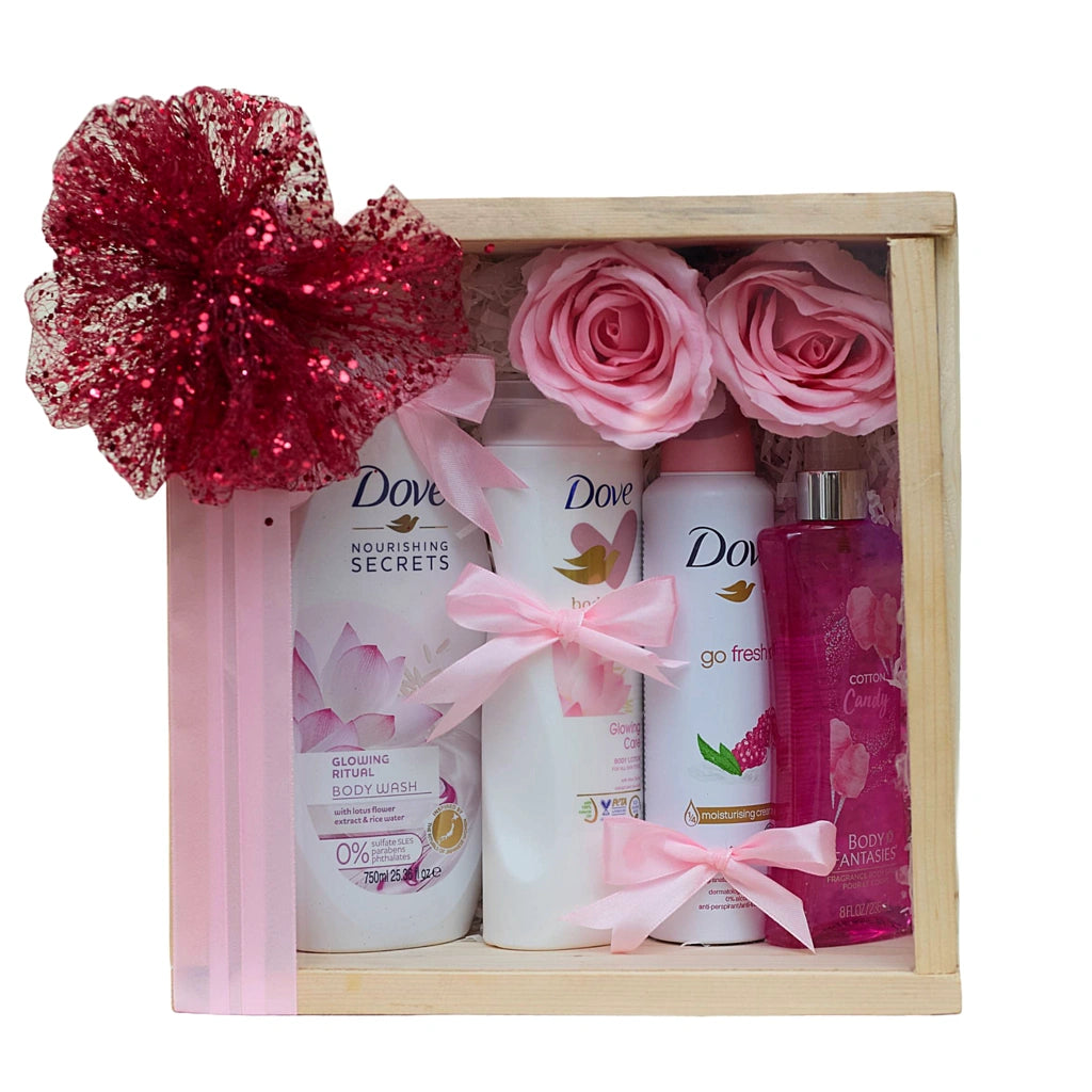 Dove shower gel, soap and body splash gift Set