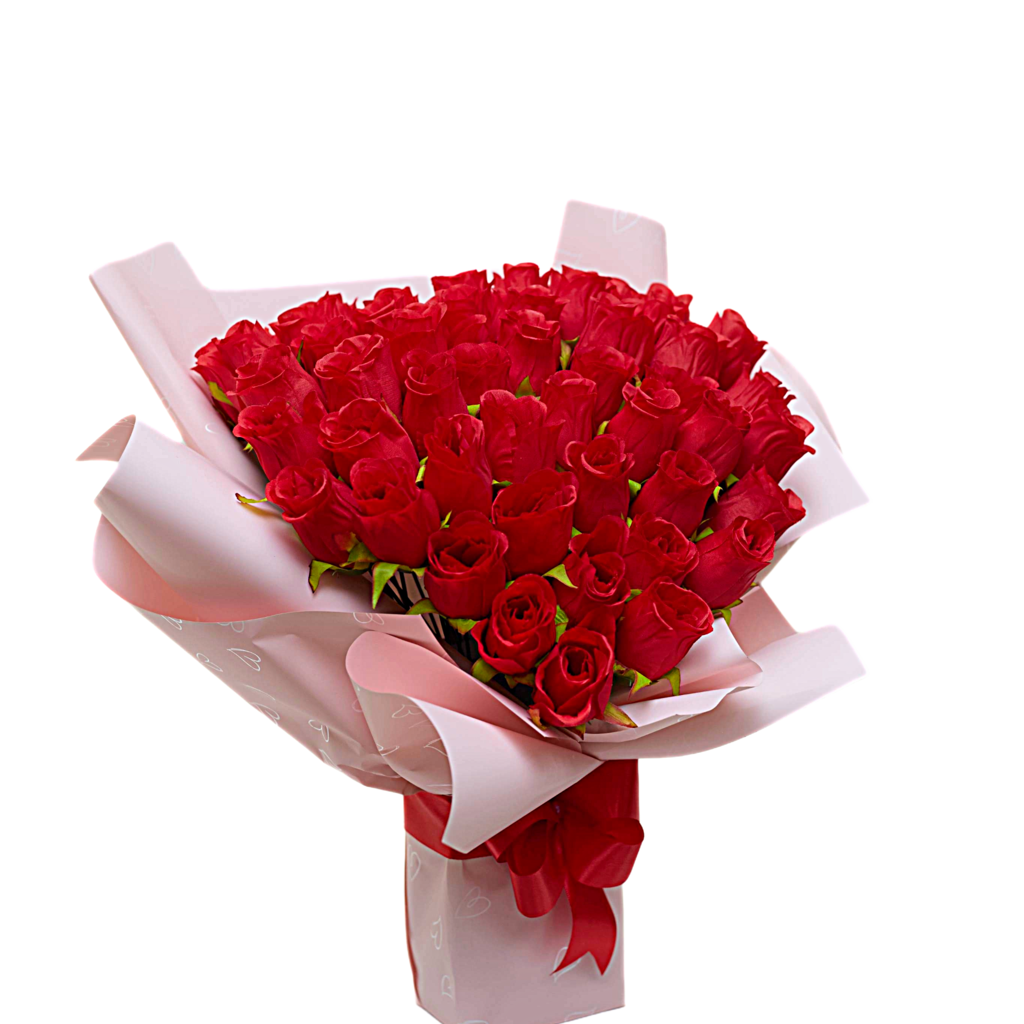 A bouquet of natural rose flowers