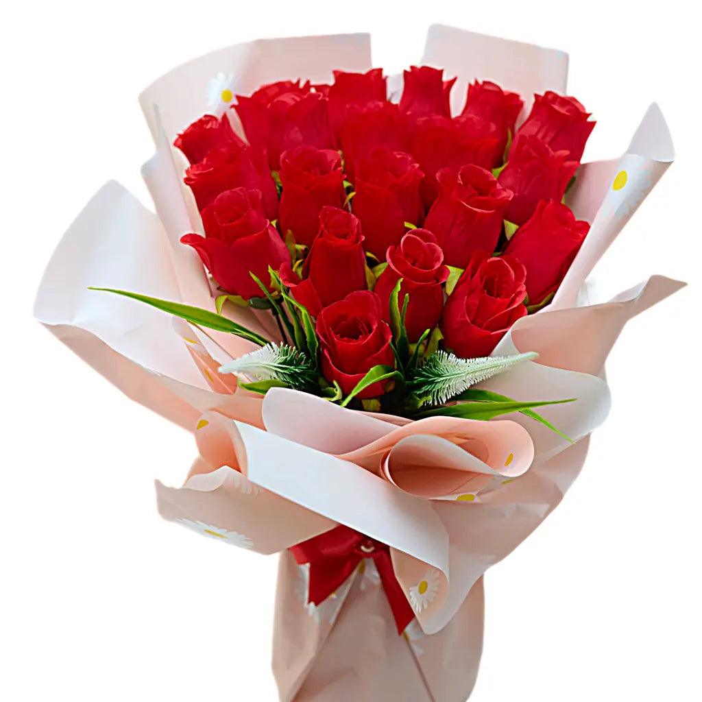Bouquet of natural rose flowers