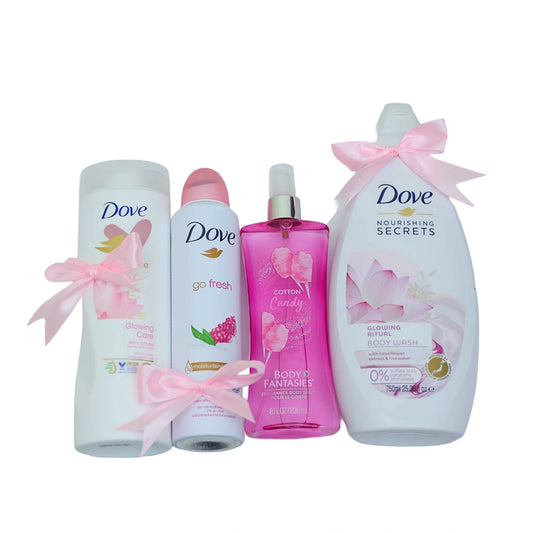 Dove shower gel, soap and body splash